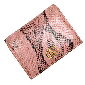 Gucci GG Marmont Bifold Wallet Pink Python Leather